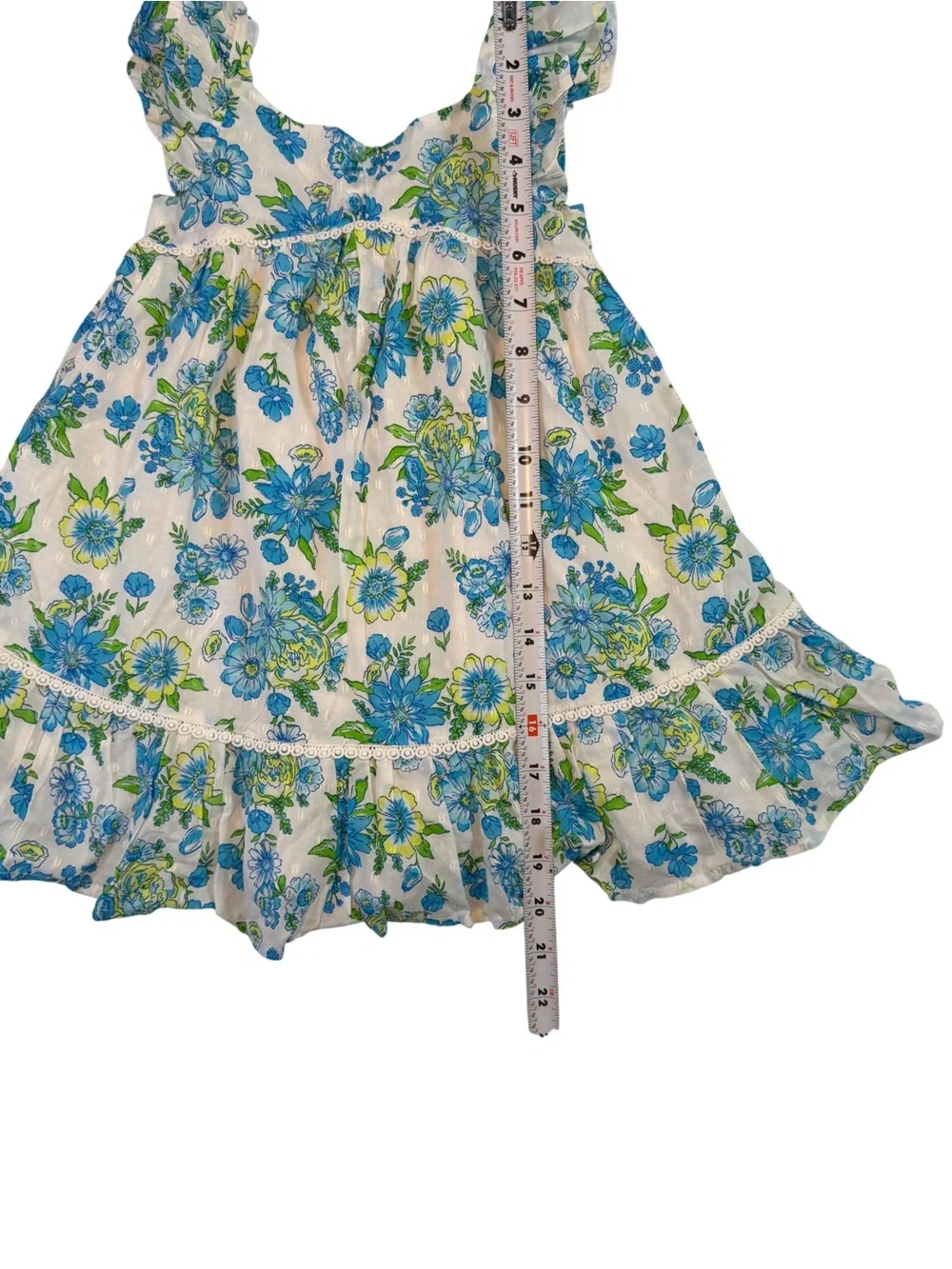 Happily Grey. Girls Blue & Green Floral Ruffle dress. Size 2T. Summer.